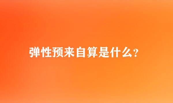 弹性预来自算是什么？