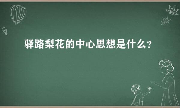 驿路梨花的中心思想是什么？
