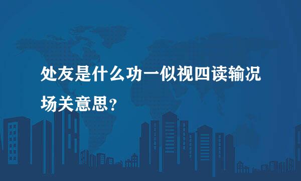 处友是什么功一似视四读输况场关意思？