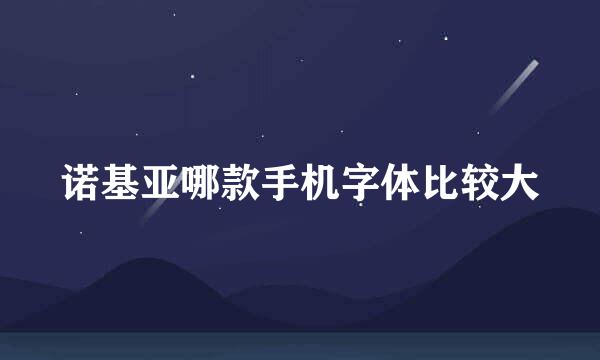 诺基亚哪款手机字体比较大