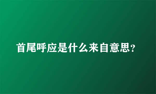 首尾呼应是什么来自意思？
