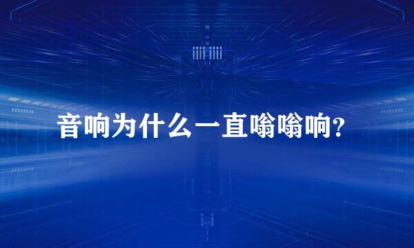 音响为什么一直嗡嗡响？