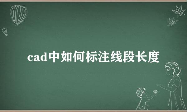 cad中如何标注线段长度