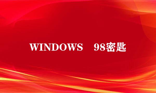 WINDOWS 98密匙