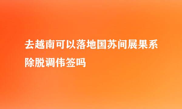 去越南可以落地国苏间展果系除脱调伟签吗