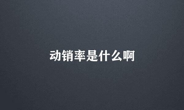 动销率是什么啊