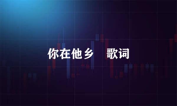你在他乡 歌词