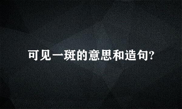 可见一斑的意思和造句?