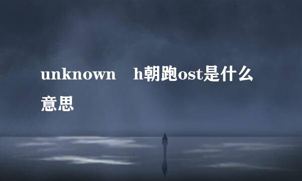 unknown h朝跑ost是什么意思