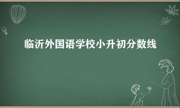 临沂外国语学校小升初分数线