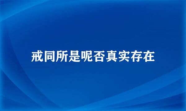 戒同所是呢否真实存在