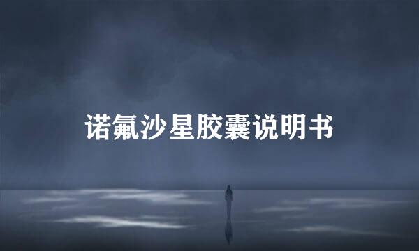 诺氟沙星胶囊说明书