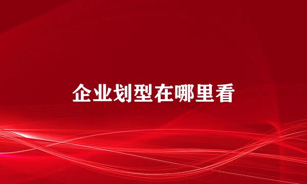 企业划型在哪里看