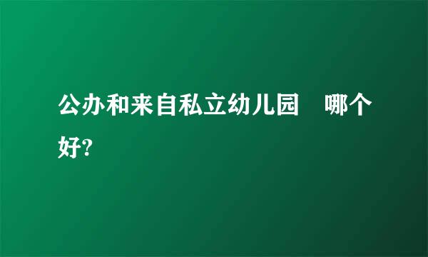 公办和来自私立幼儿园 哪个好?