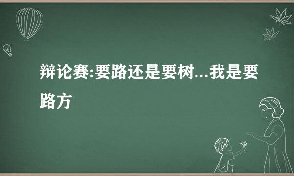 辩论赛:要路还是要树...我是要路方