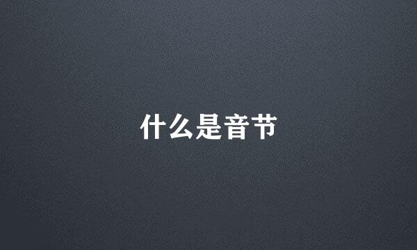 什么是音节