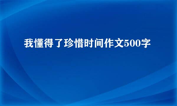 我懂得了珍惜时间作文500字