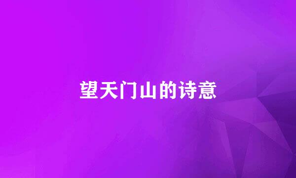 望天门山的诗意