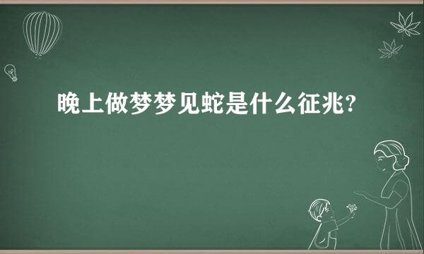 晚上做梦梦见蛇是什么征兆?