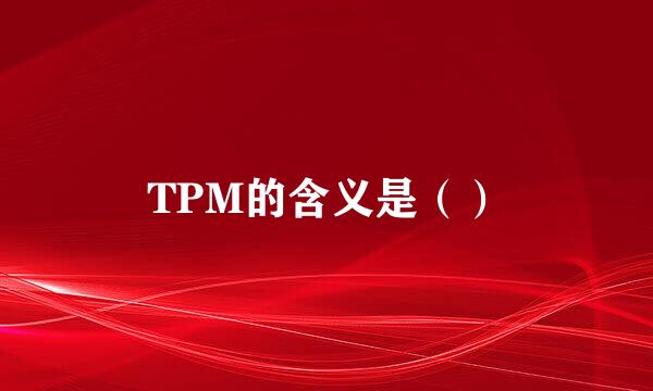 TPM的含义是（）
