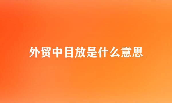 外贸中目放是什么意思
