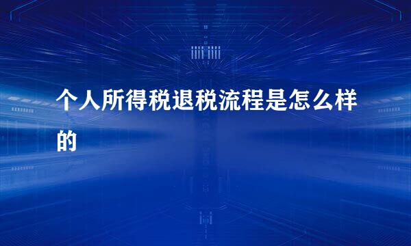 个人所得税退税流程是怎么样的