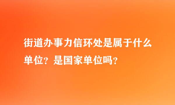 街道办事力信环处是属于什么单位？是国家单位吗？