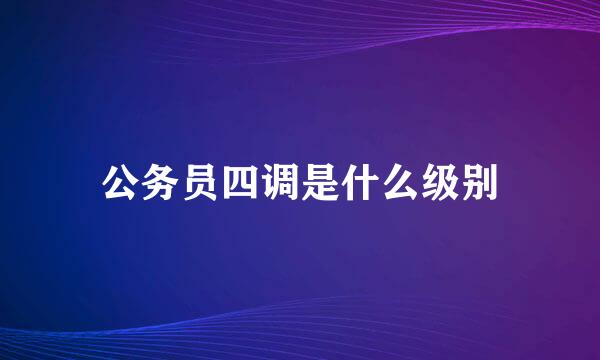 公务员四调是什么级别