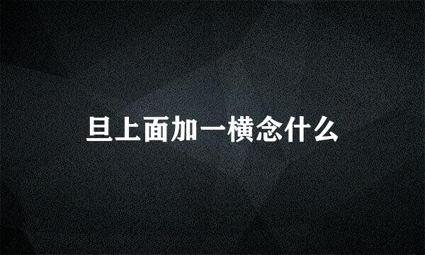 旦上面加一横念什么