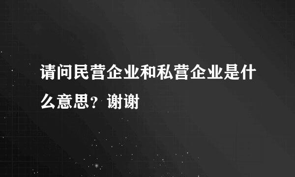 请问民营企业和私营企业是什么意思？谢谢