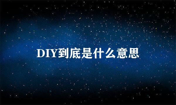 DIY到底是什么意思