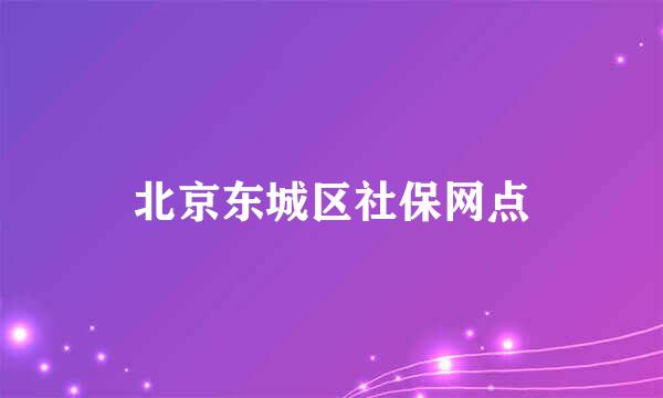 北京东城区社保网点