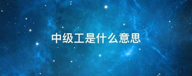 中级工是什么意思