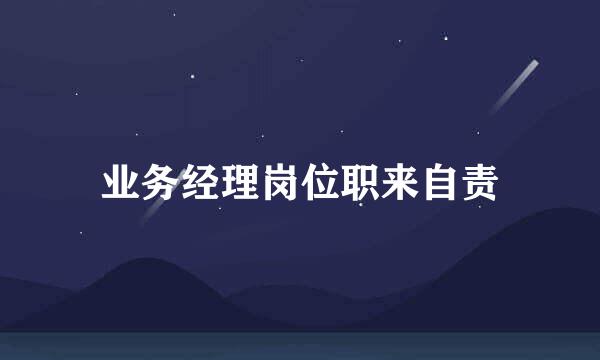 业务经理岗位职来自责