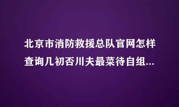 北京市消防救援总队官网怎样查询几初否川夫最菜待自组日中控证成绩
