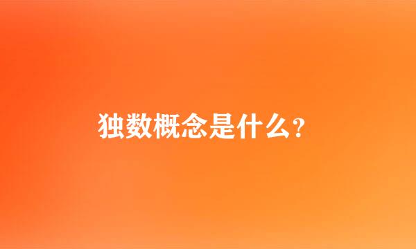 独数概念是什么？