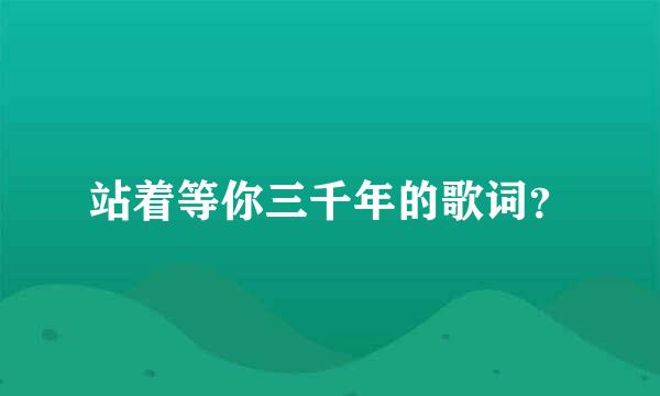 站着等你三千年的歌词？