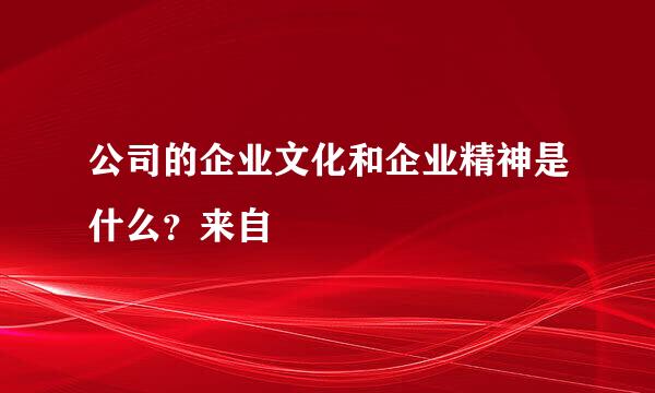 公司的企业文化和企业精神是什么？来自
