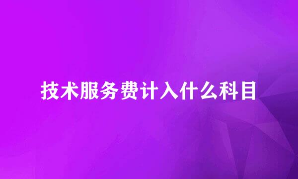 技术服务费计入什么科目