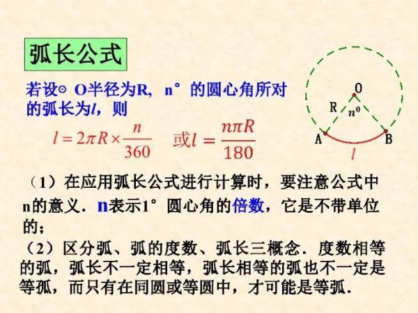 弧长计算公式