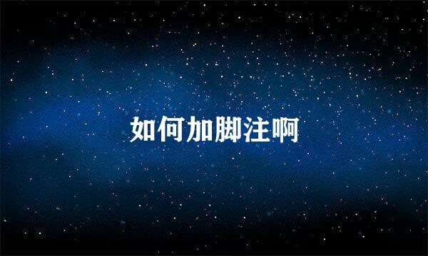 如何加脚注啊