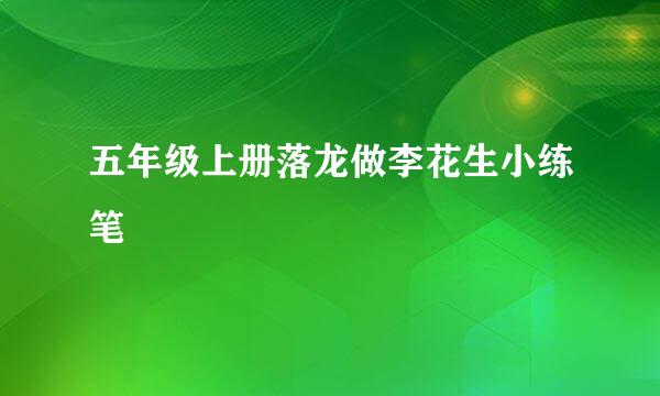 五年级上册落龙做李花生小练笔