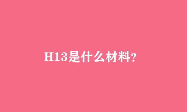 H13是什么材料？
