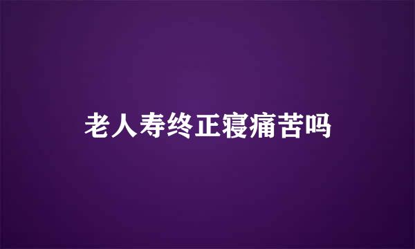 老人寿终正寝痛苦吗