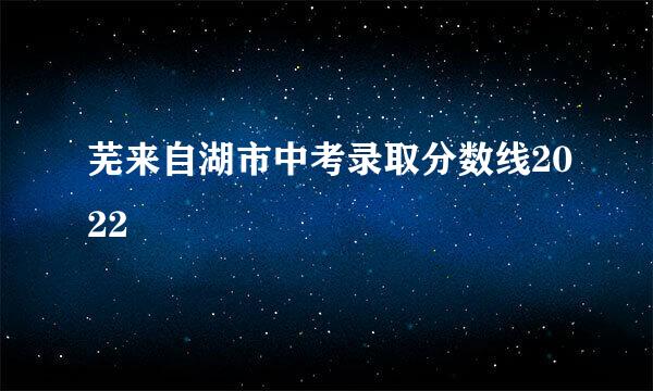 芜来自湖市中考录取分数线2022