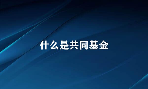 什么是共同基金