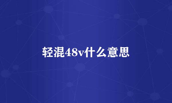 轻混48v什么意思