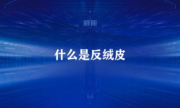什么是反绒皮