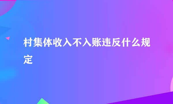 村集体收入不入账违反什么规定